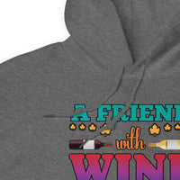 Unisex Adult Heavy Blend™ Hoodie | Gildan 18500 - Drinking - A Friend With Wine