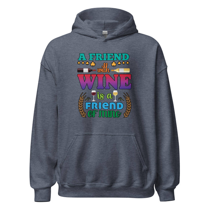 Unisex Adult Heavy Blend™ Hoodie | Gildan 18500 - Drinking - A Friend With Wine