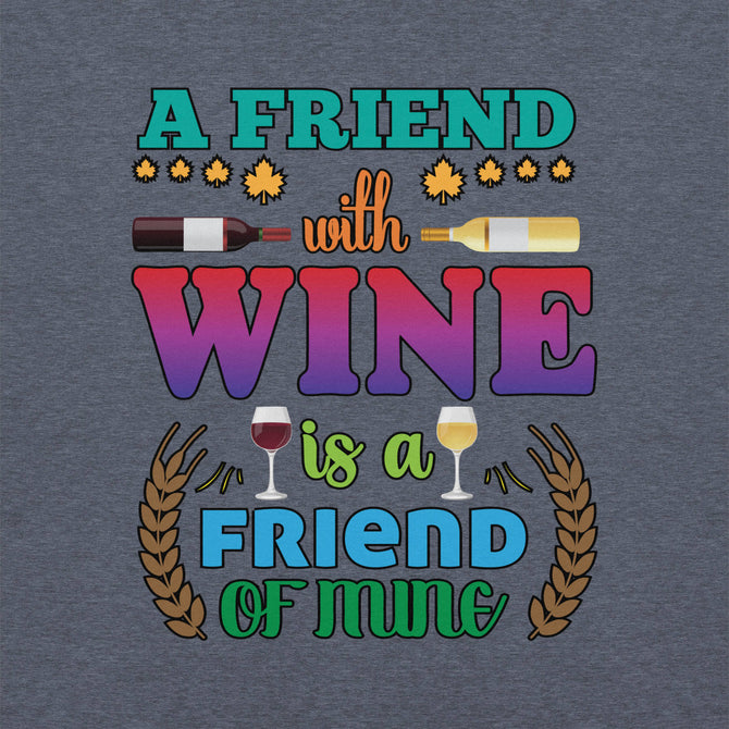 Unisex Adult Heavy Blend™ Hoodie | Gildan 18500 - Drinking - A Friend With Wine