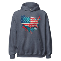 Unisex Adult Heavy Blend™ Hoodie | Gildan 18500 - USA - Abstract Country Flag 1