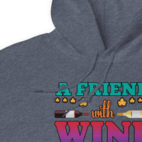 Unisex Adult Heavy Blend™ Hoodie | Gildan 18500 - Drinking - A Friend With Wine
