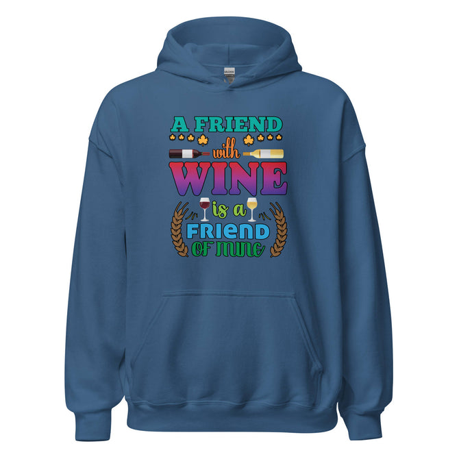 Unisex Adult Heavy Blend™ Hoodie | Gildan 18500 - Drinking - A Friend With Wine