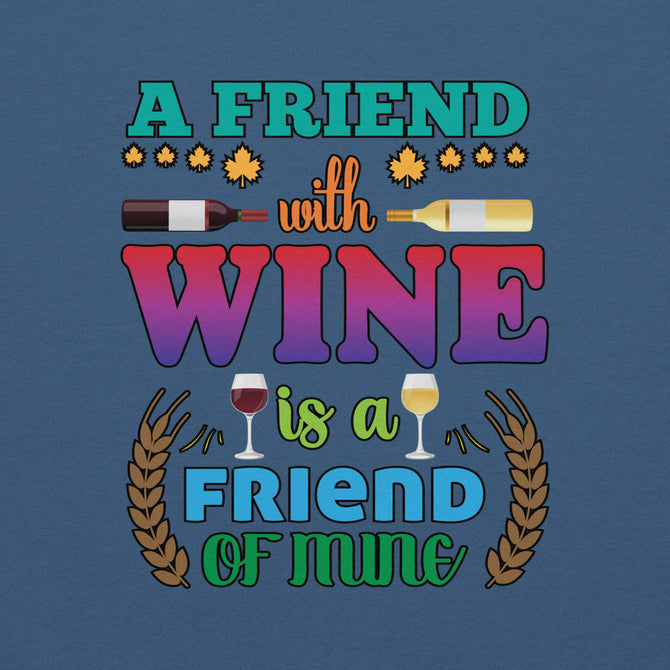 Unisex Adult Heavy Blend™ Hoodie | Gildan 18500 - Drinking - A Friend With Wine