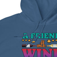 Unisex Adult Heavy Blend™ Hoodie | Gildan 18500 - Drinking - A Friend With Wine