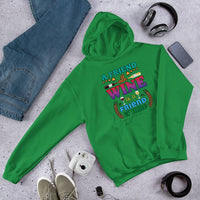 Unisex Adult Heavy Blend™ Hoodie | Gildan 18500 - Drinking - A Friend With Wine