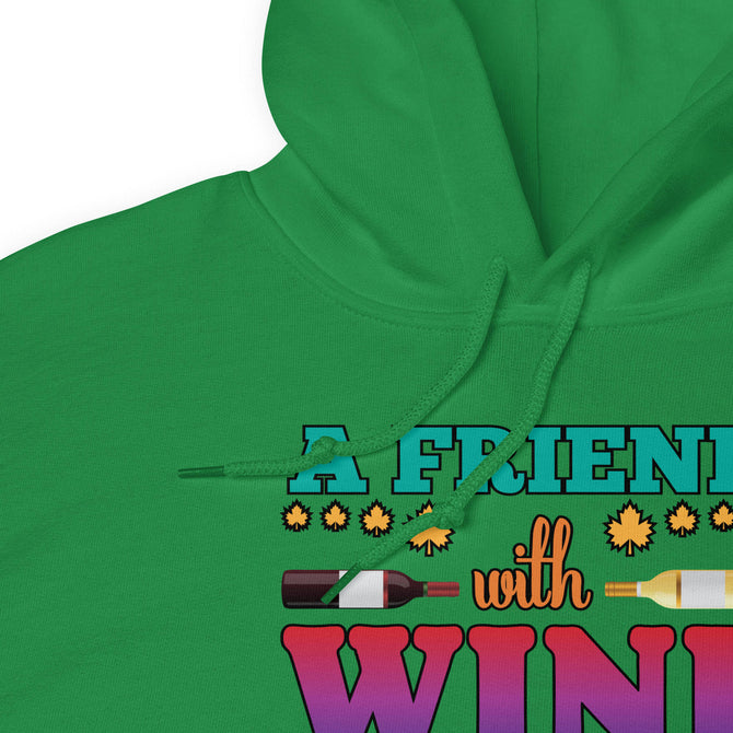 Unisex Adult Heavy Blend™ Hoodie | Gildan 18500 - Drinking - A Friend With Wine