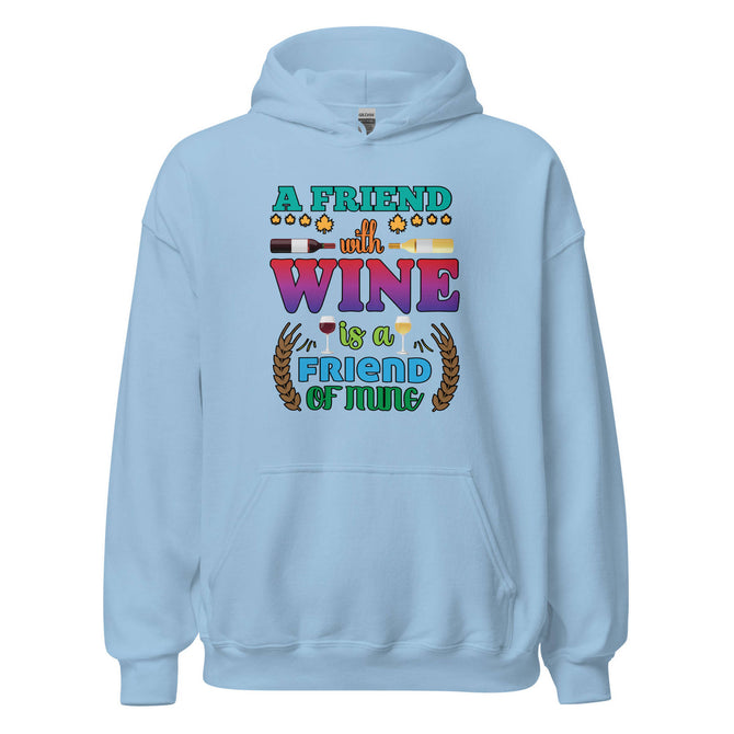 Unisex Adult Heavy Blend™ Hoodie | Gildan 18500 - Drinking - A Friend With Wine