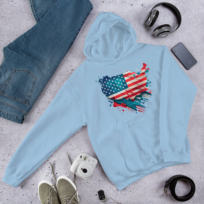 Unisex Adult Heavy Blend™ Hoodie | Gildan 18500 - USA - Abstract Country Flag 1