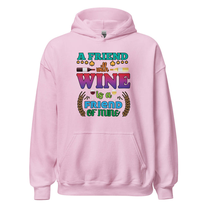 Unisex Adult Heavy Blend™ Hoodie | Gildan 18500 - Drinking - A Friend With Wine