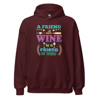 Unisex Adult Heavy Blend™ Hoodie | Gildan 18500 - Drinking - A Friend With Wine