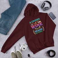 Unisex Adult Heavy Blend™ Hoodie | Gildan 18500 - Drinking - A Friend With Wine