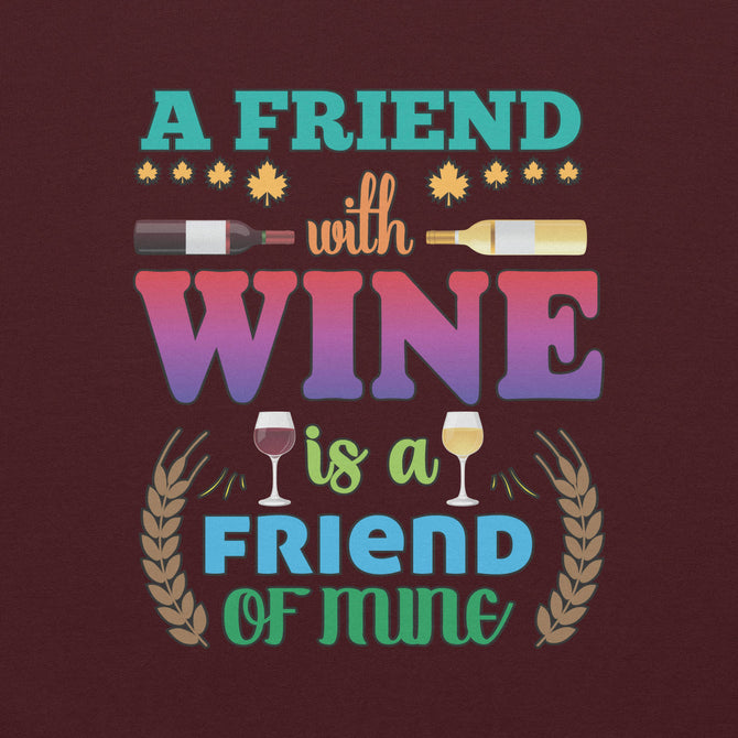 Unisex Adult Heavy Blend™ Hoodie | Gildan 18500 - Drinking - A Friend With Wine