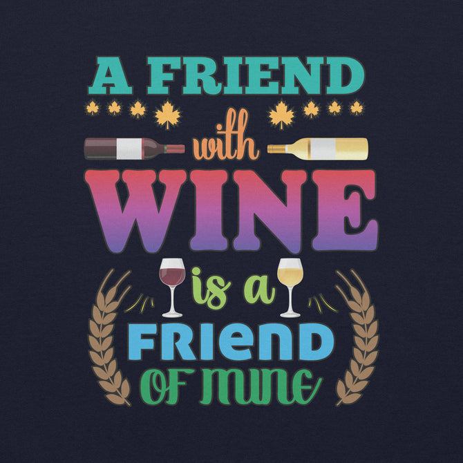Unisex Adult Heavy Blend™ Hoodie | Gildan 18500 - Drinking - A Friend With Wine