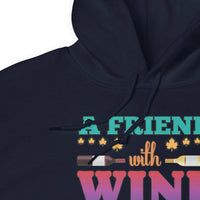 Unisex Adult Heavy Blend™ Hoodie | Gildan 18500 - Drinking - A Friend With Wine