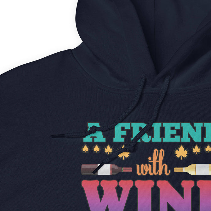 Unisex Adult Heavy Blend™ Hoodie | Gildan 18500 - Drinking - A Friend With Wine
