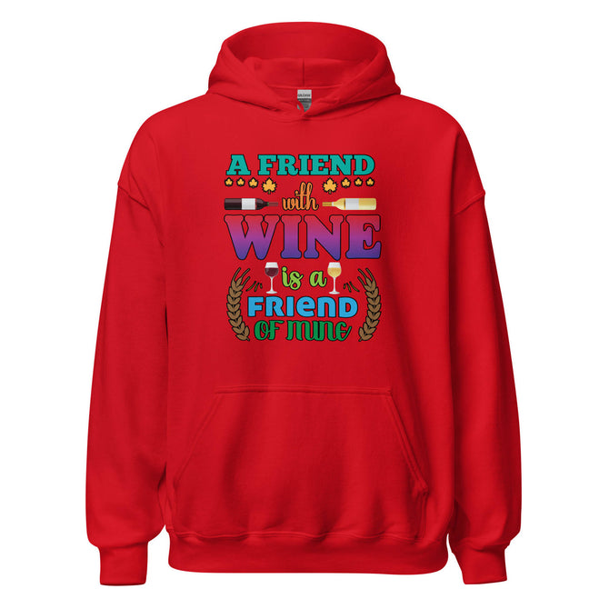 Unisex Adult Heavy Blend™ Hoodie | Gildan 18500 - Drinking - A Friend With Wine