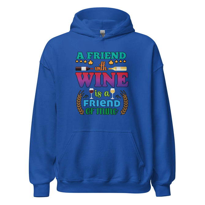 Unisex Adult Heavy Blend™ Hoodie | Gildan 18500 - Drinking - A Friend With Wine