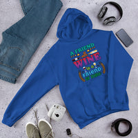 Unisex Adult Heavy Blend™ Hoodie | Gildan 18500 - Drinking - A Friend With Wine
