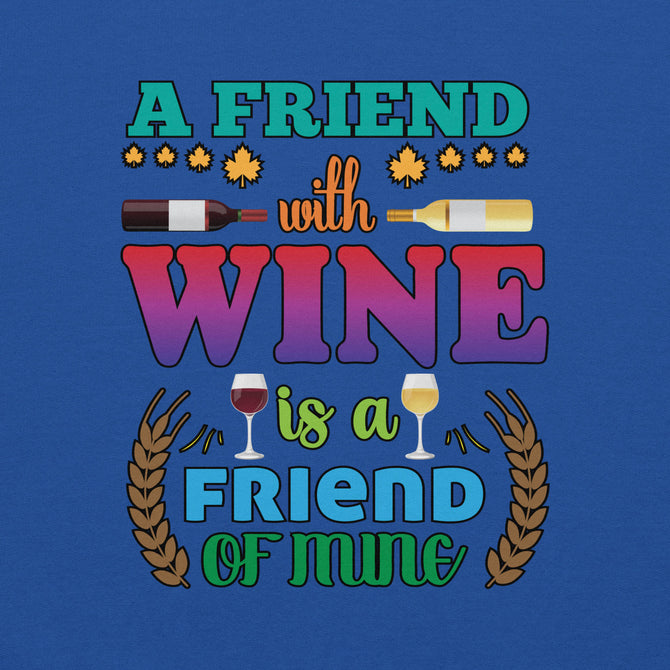 Unisex Adult Heavy Blend™ Hoodie | Gildan 18500 - Drinking - A Friend With Wine
