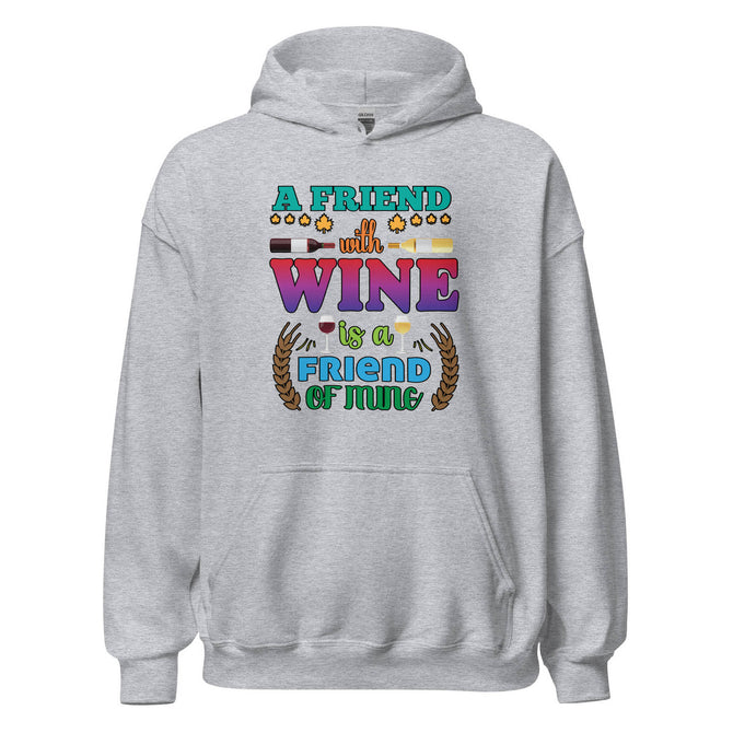 Unisex Adult Heavy Blend™ Hoodie | Gildan 18500 - Drinking - A Friend With Wine
