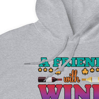 Unisex Adult Heavy Blend™ Hoodie | Gildan 18500 - Drinking - A Friend With Wine