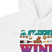 Unisex Adult Heavy Blend™ Hoodie | Gildan 18500 - Drinking - A Friend With Wine